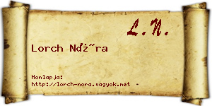 Lorch Nóra névjegykártya